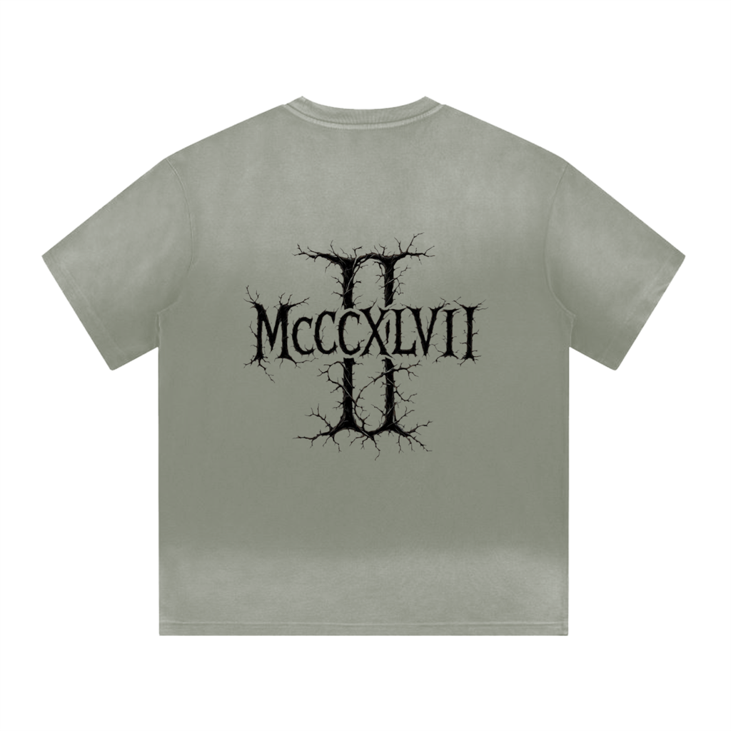 “I” Shape Gradient Washed T-Shirt