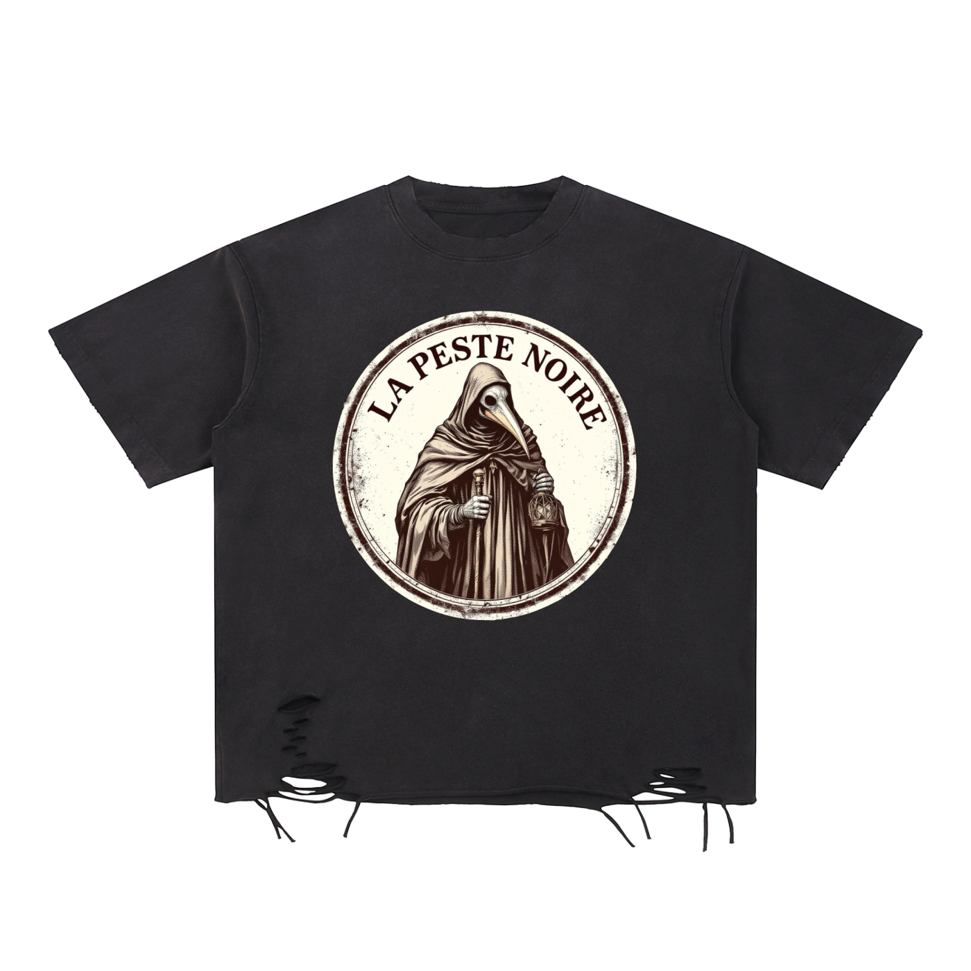 Snow Washed Raw-Hem T-Shirt