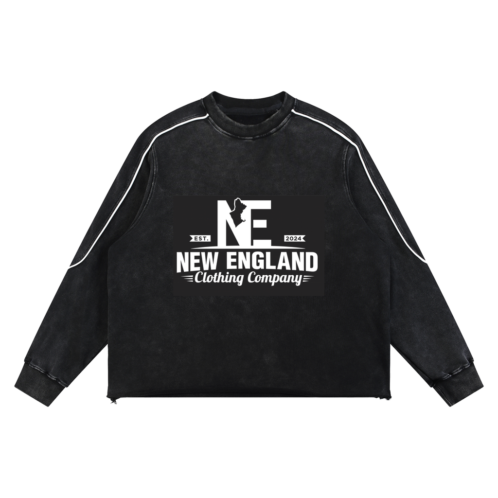 Mineral Wash Piping Raw Hem Sweatshirt