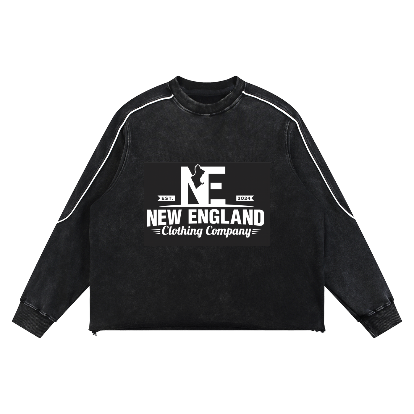 Mineral Wash Piping Raw Hem Sweatshirt