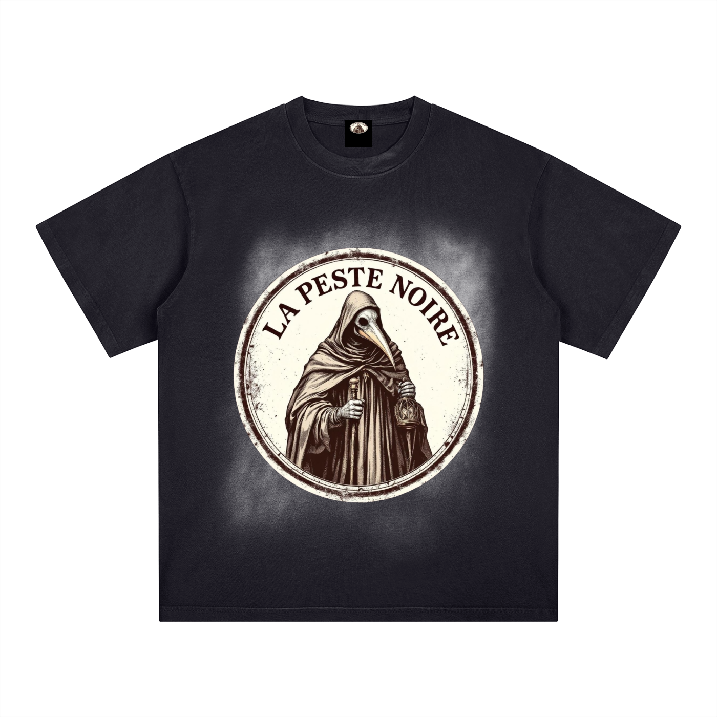 Square Patch Monkey Washed T-Shirt